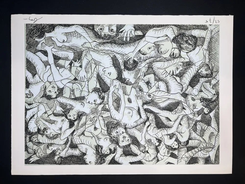 Grabado Baj - SADE IN ITALY - complete folder with 8 erotic etchings