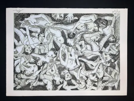 Grabado Baj - SADE IN ITALY - complete folder with 8 erotic etchings