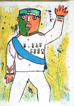 Litografía Baj - Universe in Man, 1964 (Hand-signed)