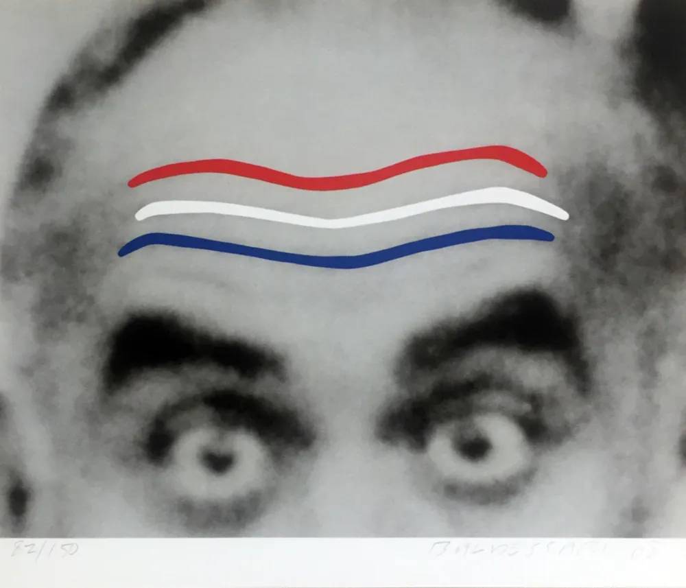 Serigrafía Baldessari - Raised Eyebrows/Furrowed Foreheads (Red, White and Blue) from the Artist for Obama Portfolio