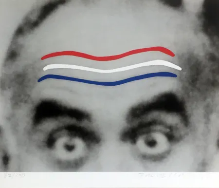 Serigrafía Baldessari - Raised Eyebrows/Furrowed Foreheads (Red, White and Blue) from the Artist for Obama Portfolio