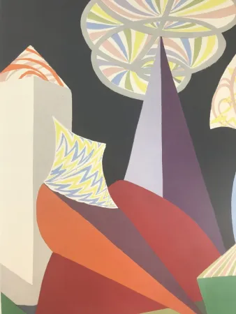 Litografía Balla - FUOCHI D'ARTIFICIO ( particolare )