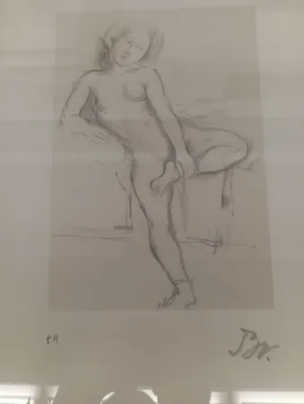 Litografía Balthus - Desnudo sentado