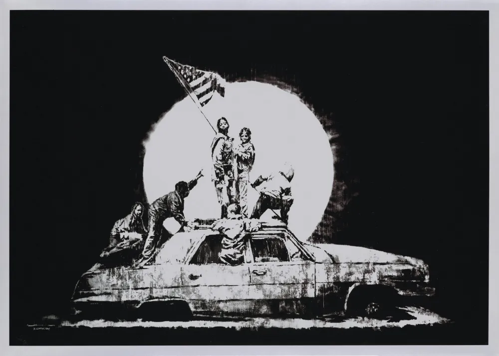 Serigrafía Banksy - FLAG (SILVER)