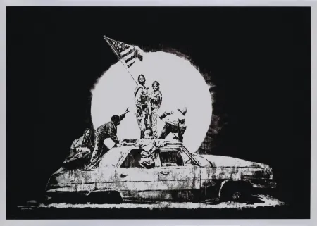 Serigrafía Banksy - FLAG (SILVER)