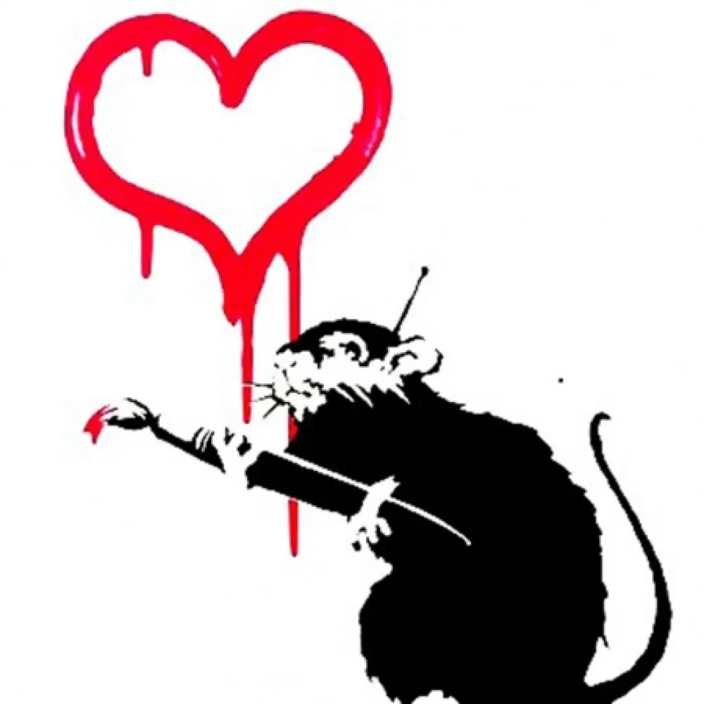 Serigrafía Banksy - Love Rat