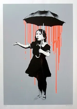 Serigrafía Banksy - Nola (Orange Rain)