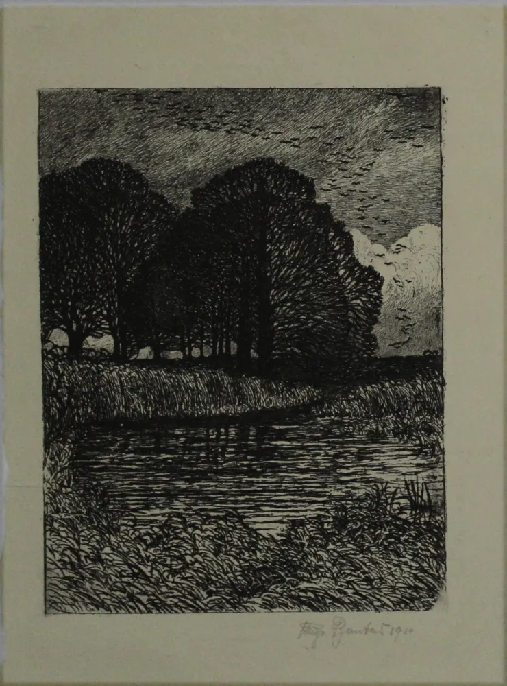 Grabado Bantau - Untitled (idyllic landscape)