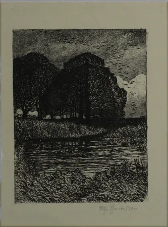Grabado Bantau - Untitled (idyllic landscape)