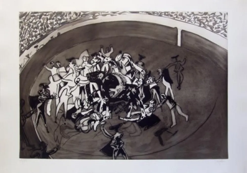 Aguafuerte Y Aguatinta Barjola  - Cogida