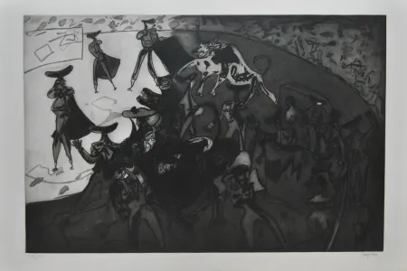 Aguafuerte Y Aguatinta Barjola - Tauromaquia - Sol y sombra