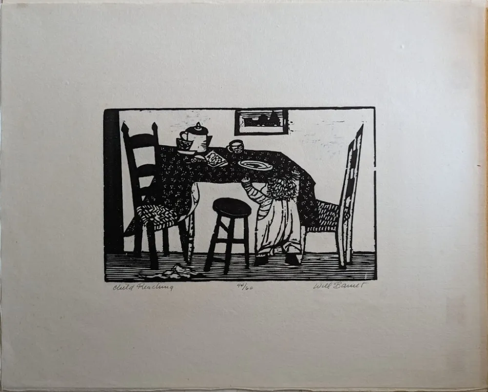 Grabado En Madera Barnet - Child Reaching