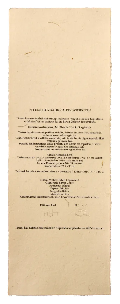 Libro Ilustrado Baroja-Collet - Neguko kronika hegoaldeko ordeketan