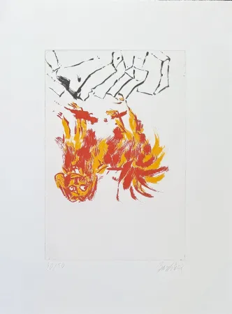 Grabado Baselitz - Georg Baselitz (1938) - Tama 2 - Etching and aquatint on paper - 2002