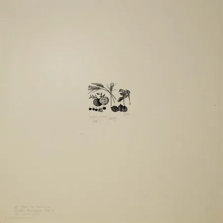 Grabado En Madera Baskin - New Year's Greeting / Still Life, from A Poem Called the Tunning of Elynour Rummynge