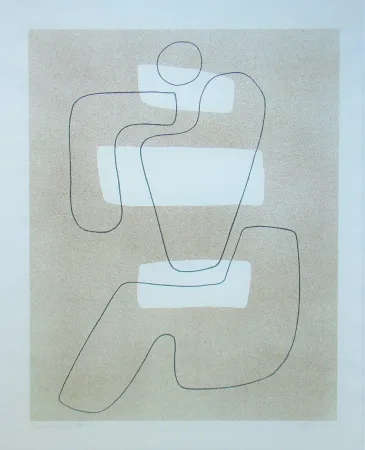 Litografía Baumeister - Linienfigur mit hellen Flächen