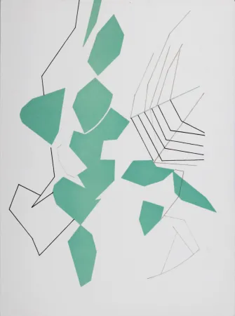 Litografía Beaudin - Feuilles évadées, 1972