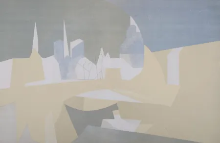 Litografía Beaudin - Ville et paquebot, 1962