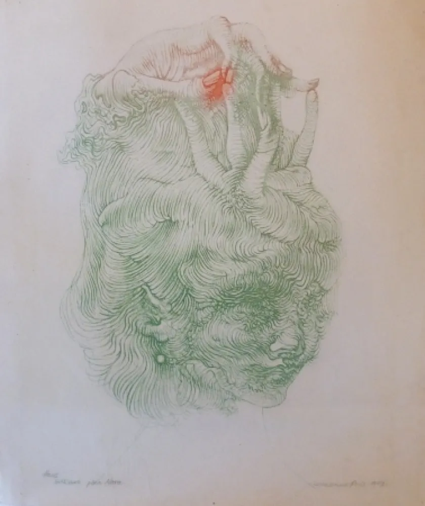 Litografía Bellmer - CHAPEAU MAIN