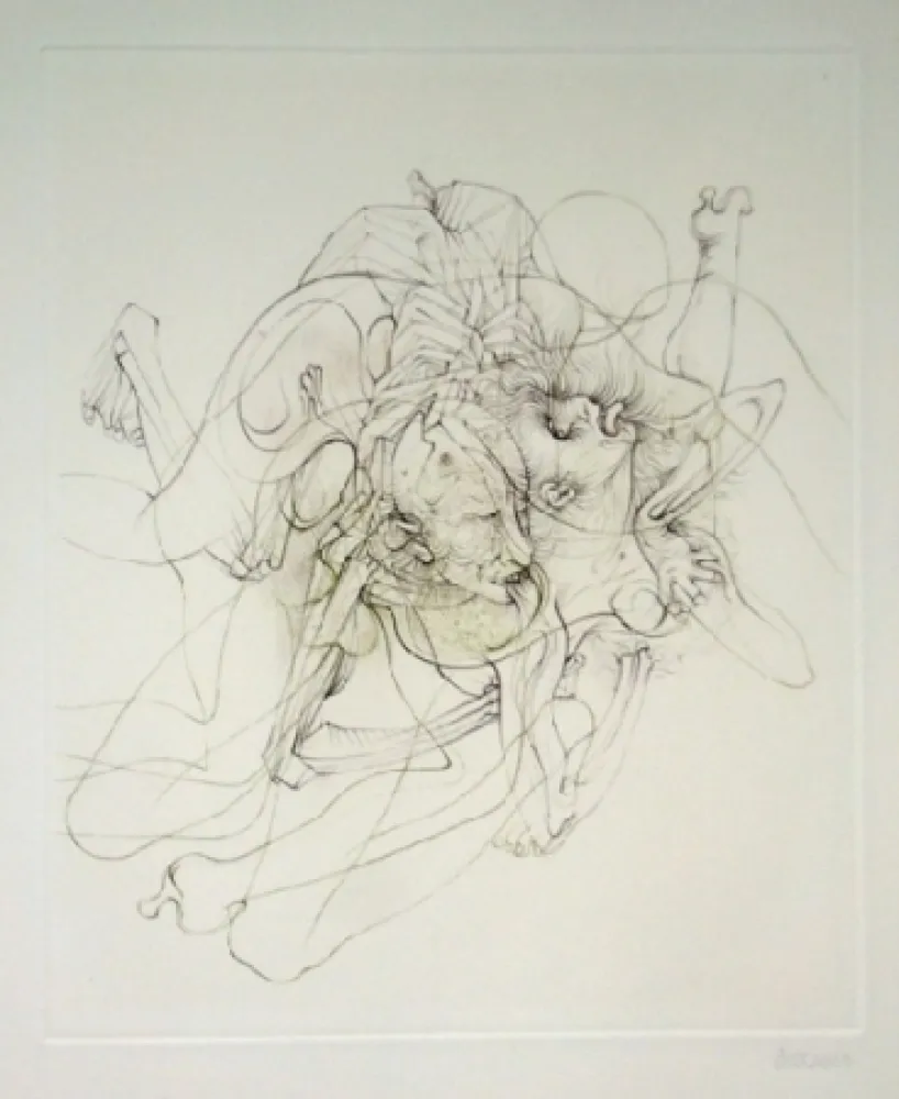 Aguafuerte Y Aguatinta Bellmer - Dialogue entre un prêtre et un moribond