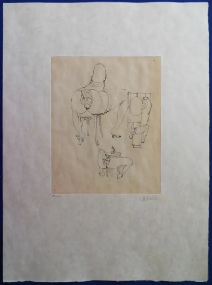 Grabado Bellmer - Elle s'est assise