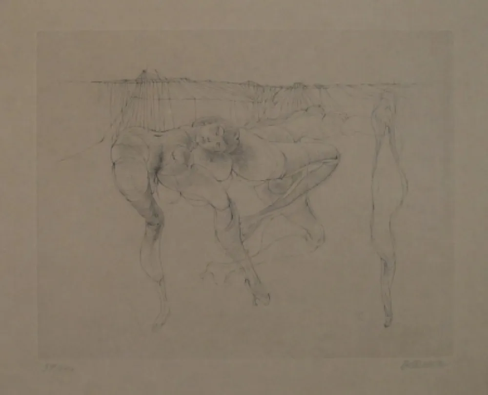 Grabado Bellmer - Erotische Szene