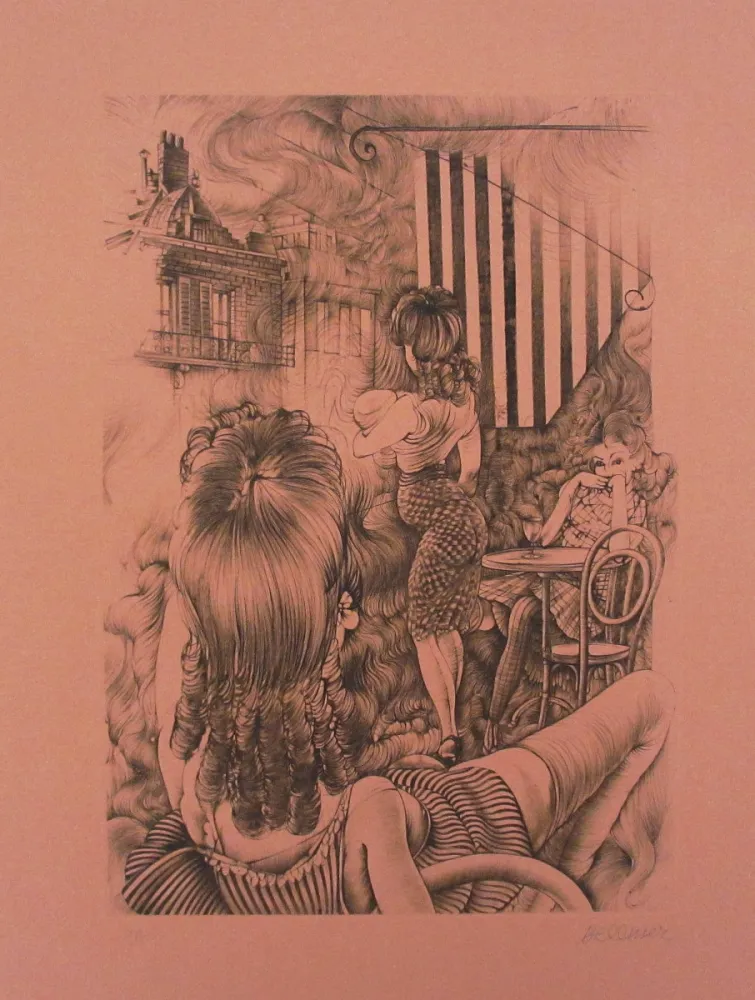 Aguafuerte Y Aguatinta Bellmer - Incendie à Marseille