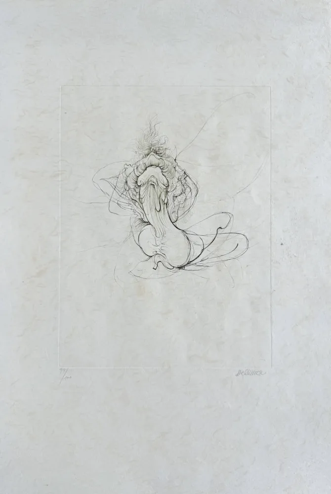 Aguafuerte Bellmer - La bataille (D. 118)