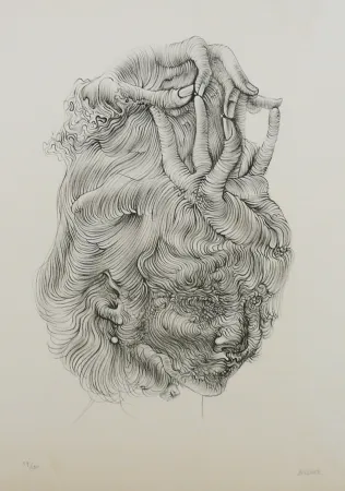 Litografía Bellmer - LE CHAPEAU MAIN