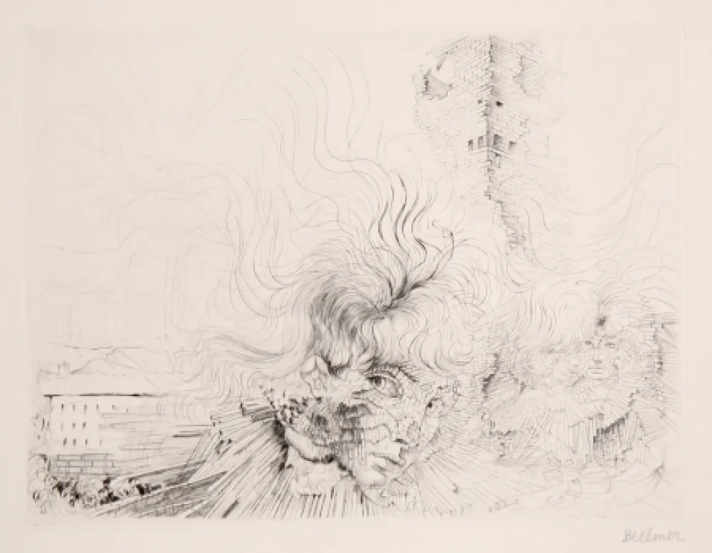 Grabado Bellmer - Les Milles en Feu 