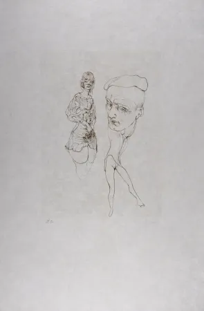 Aguafuerte Bellmer - L'Homme à la casquette