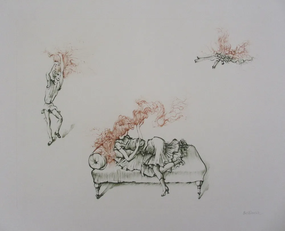 Grabado Bellmer - Miroir des songes Pl.12