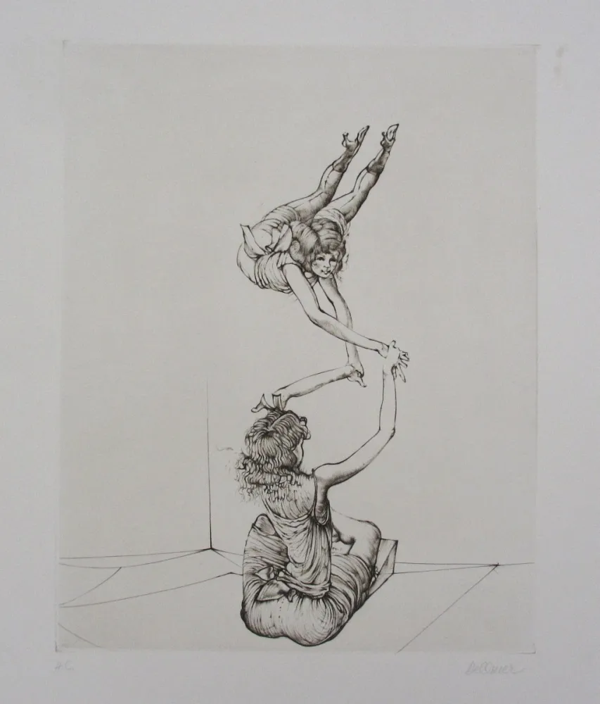 Grabado Bellmer - Miroir des songes Pl.6