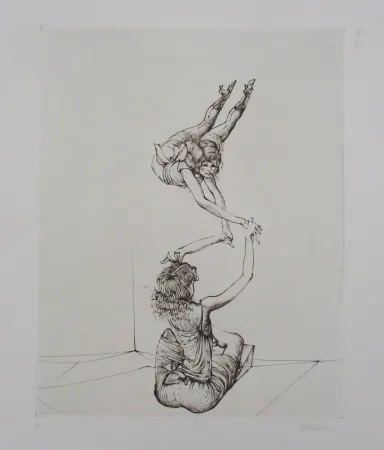 Grabado Bellmer - Miroir des songes Pl.6