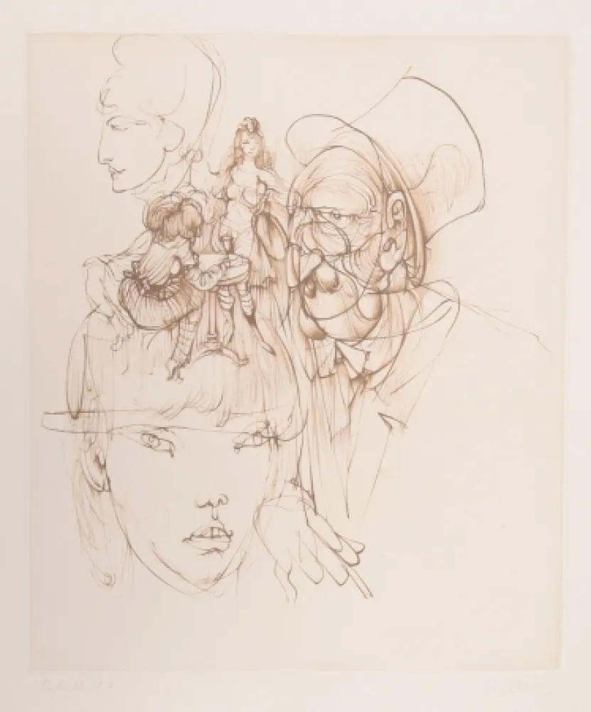 Grabado Bellmer - Untitled (from Alice in Wonderland)