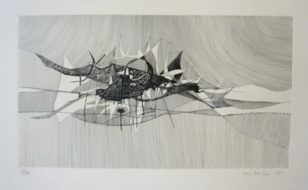 Grabado Berge - Impression marine