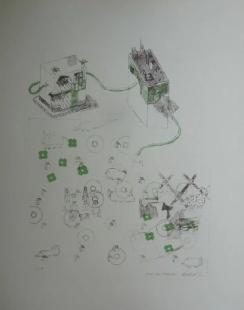 Litografía Bertholo - Sans titre