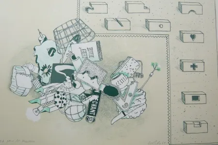 Litografía Bertholo - Sans titre