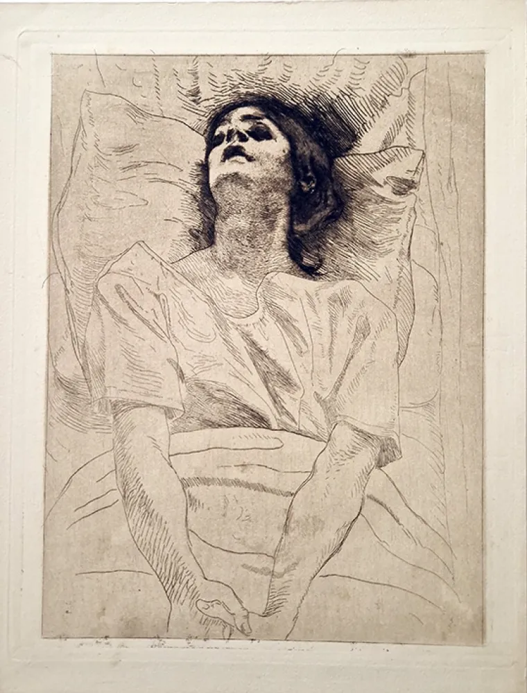 Aguafuerte Besnard - La morte