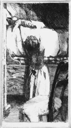 Aguafuerte Besnard - La pupée