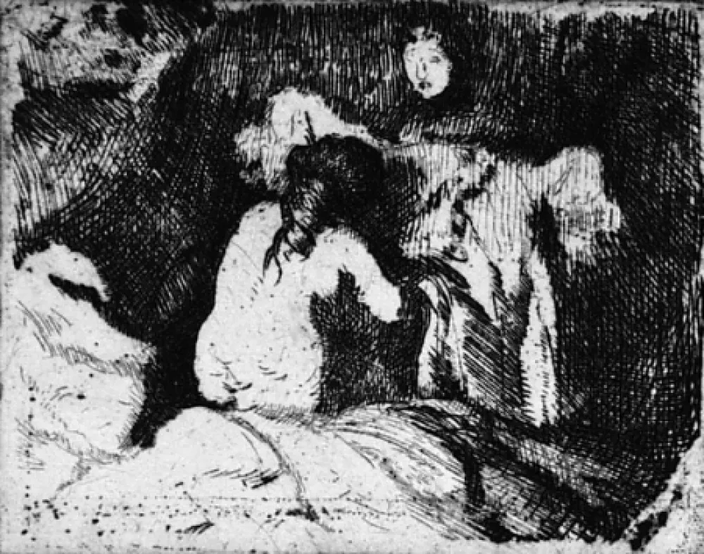 Aguafuerte Besnard - Le lever