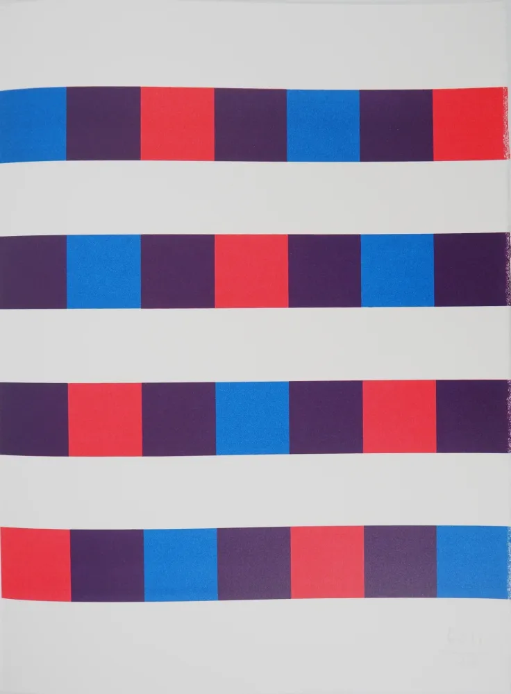 Serigrafía Bill - Motif en Trois couleurs,