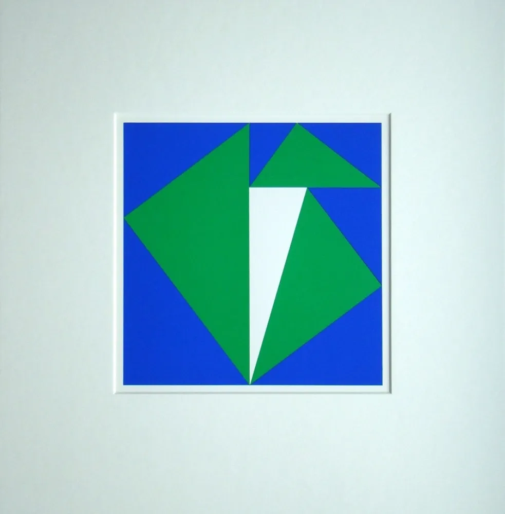 Serigrafía Bill - Neun pythagoräische Dreiecke abweichendes Dreieck umschliessend