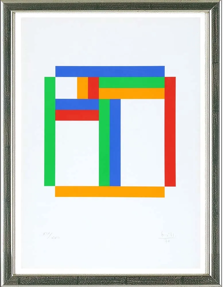 Serigrafía Bill - Ohne Titel (blau, grün, gelb, rot) 1970