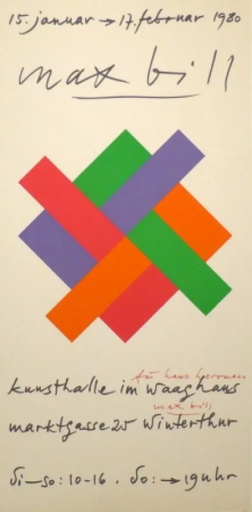 Serigrafía Bill - Plakat Kunsthalle Winterthur