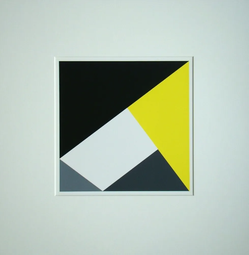 Serigrafía Bill - Von vier pythagoräischen Dreiecken umschlossenes Weiss