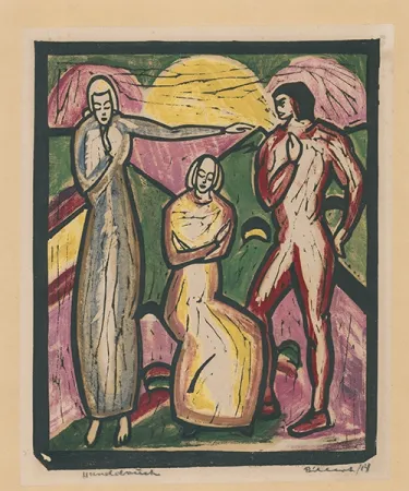 Grabado En Madera Billert - Drei Figuren