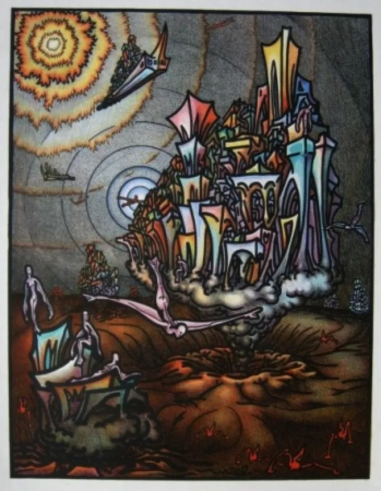 Litografía Birnbaum - Auf einem anderen Stern / On Another Star