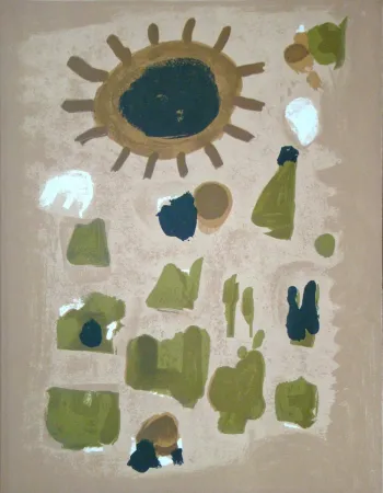 Litografía Bissiere - Composition