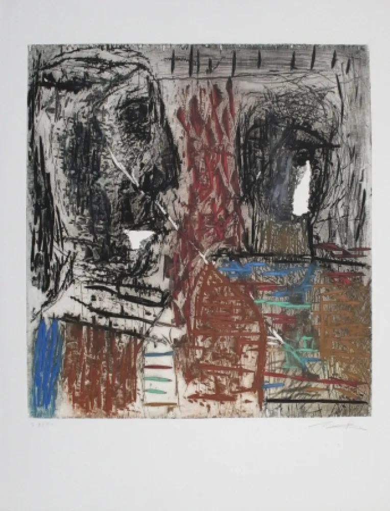 Grabado Bissière - Conversation